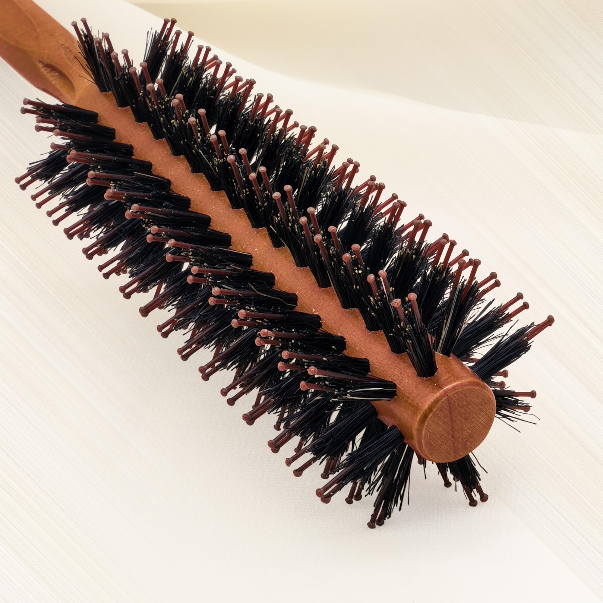 SUNBIRD Round Brush for Blow Out, Natural Wood & Boar Bristle, 1.6Inch