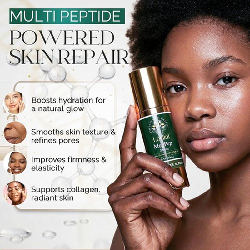 Loriini™ MegPep Multi-Peptide Face Serum - Hydrating Hyaluronic Acid with Ceramides for Glowing Skin - 1 Fl Oz