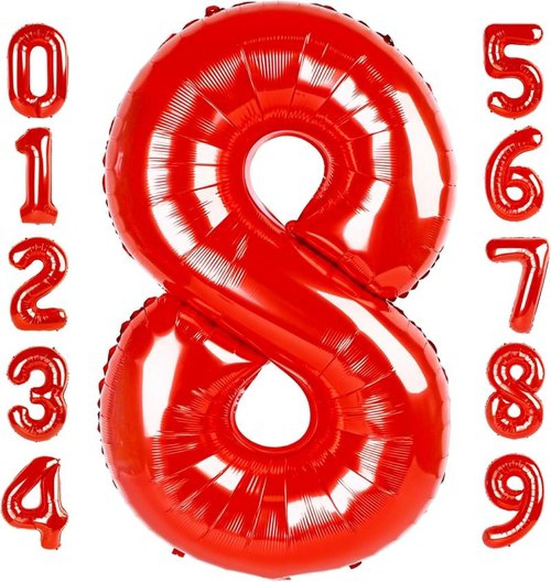 Red 40-Inch Number 8 Balloon by [Brand Name] - Perfect for 8th Birthday Parties, Weddings & Graduations