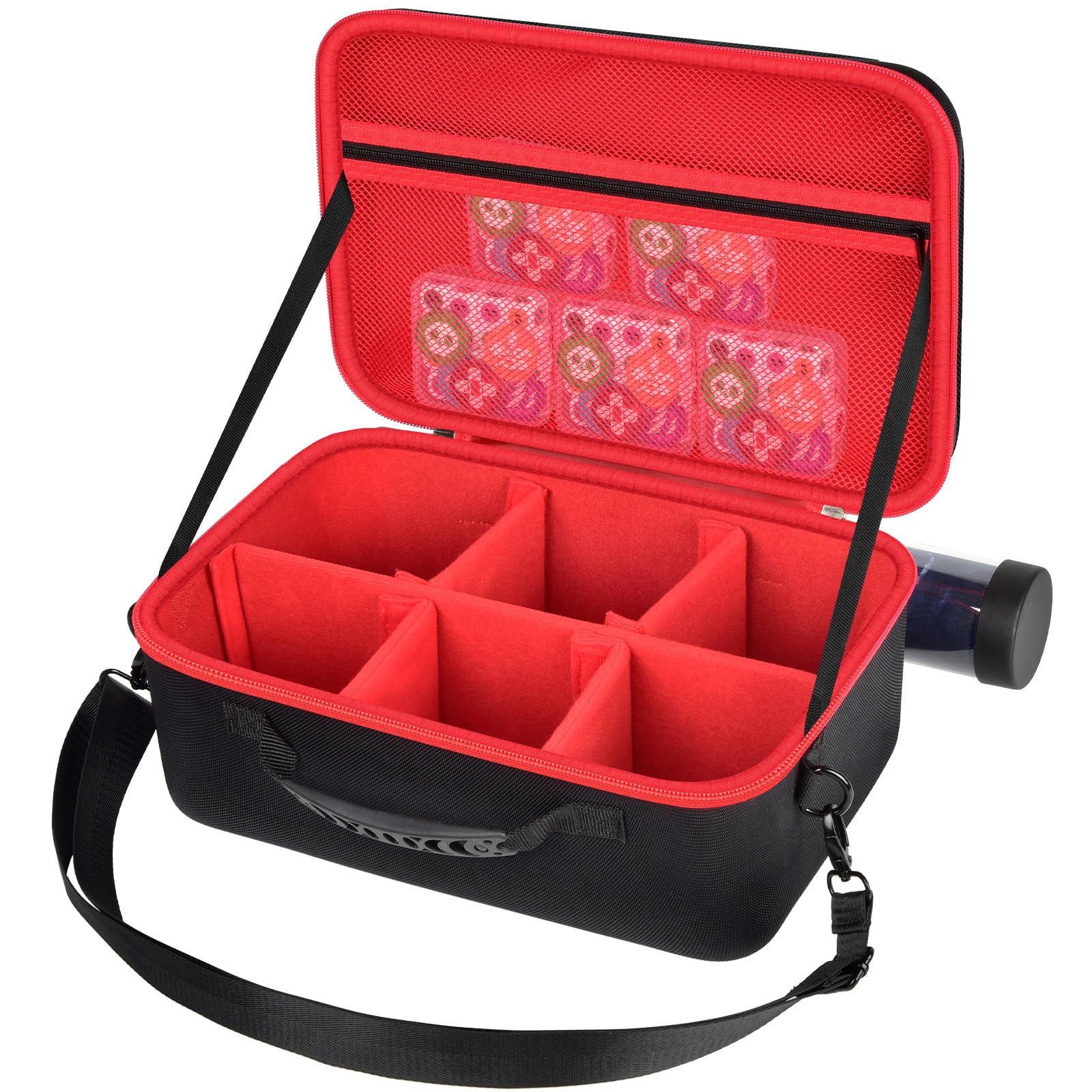 casmilee Deck Box Carrying Case for MTG/TCG Cards, Playmat & Dice (Red)