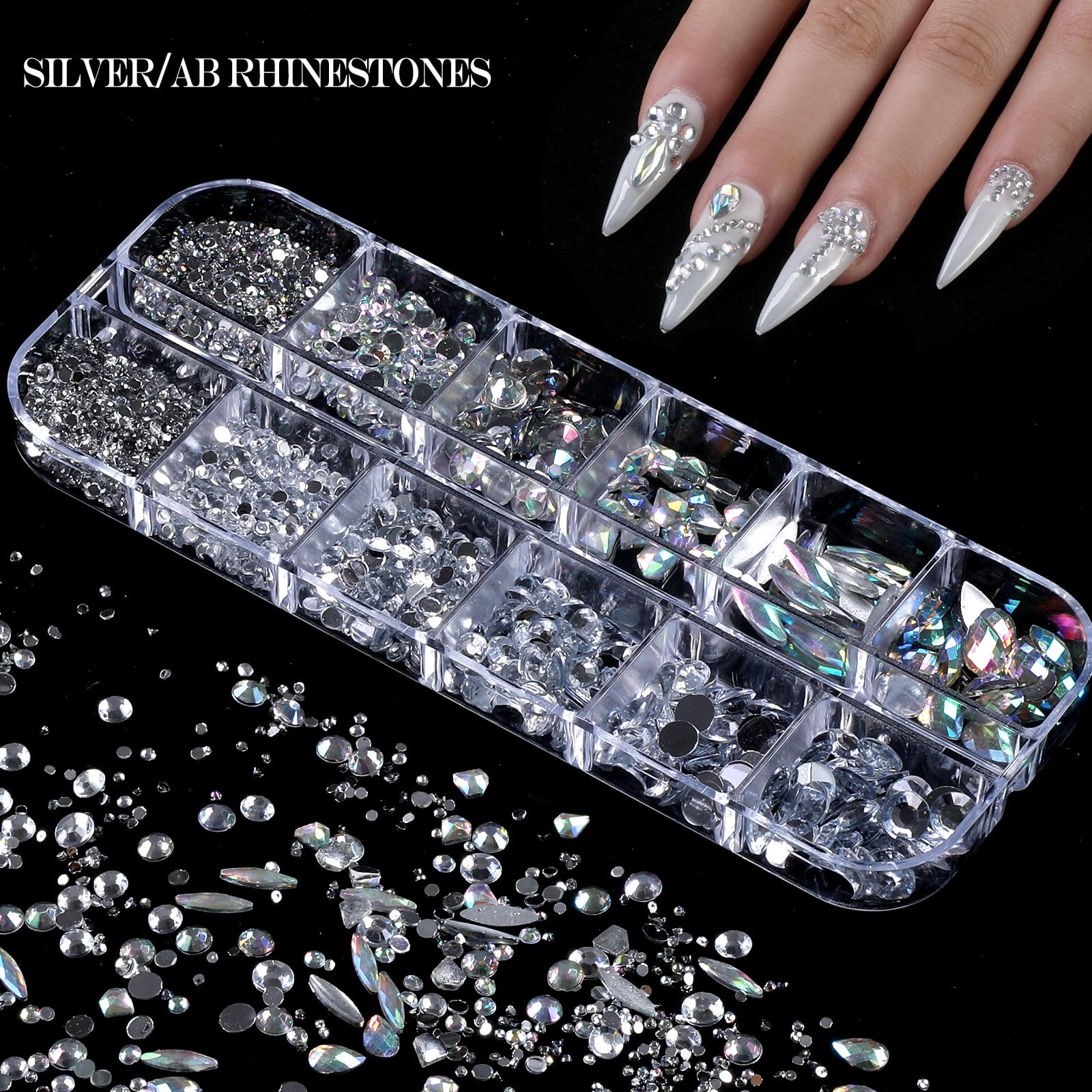 YGQQOY Nail Charms,Nail Gems, Flower Bow Butterfly Nail Charms and Gems,Nail Art Studs and Rhinestones,Nail Decorations Kit with Gold Beads,White Pearls for Nails,Nail Glitters and Stickers