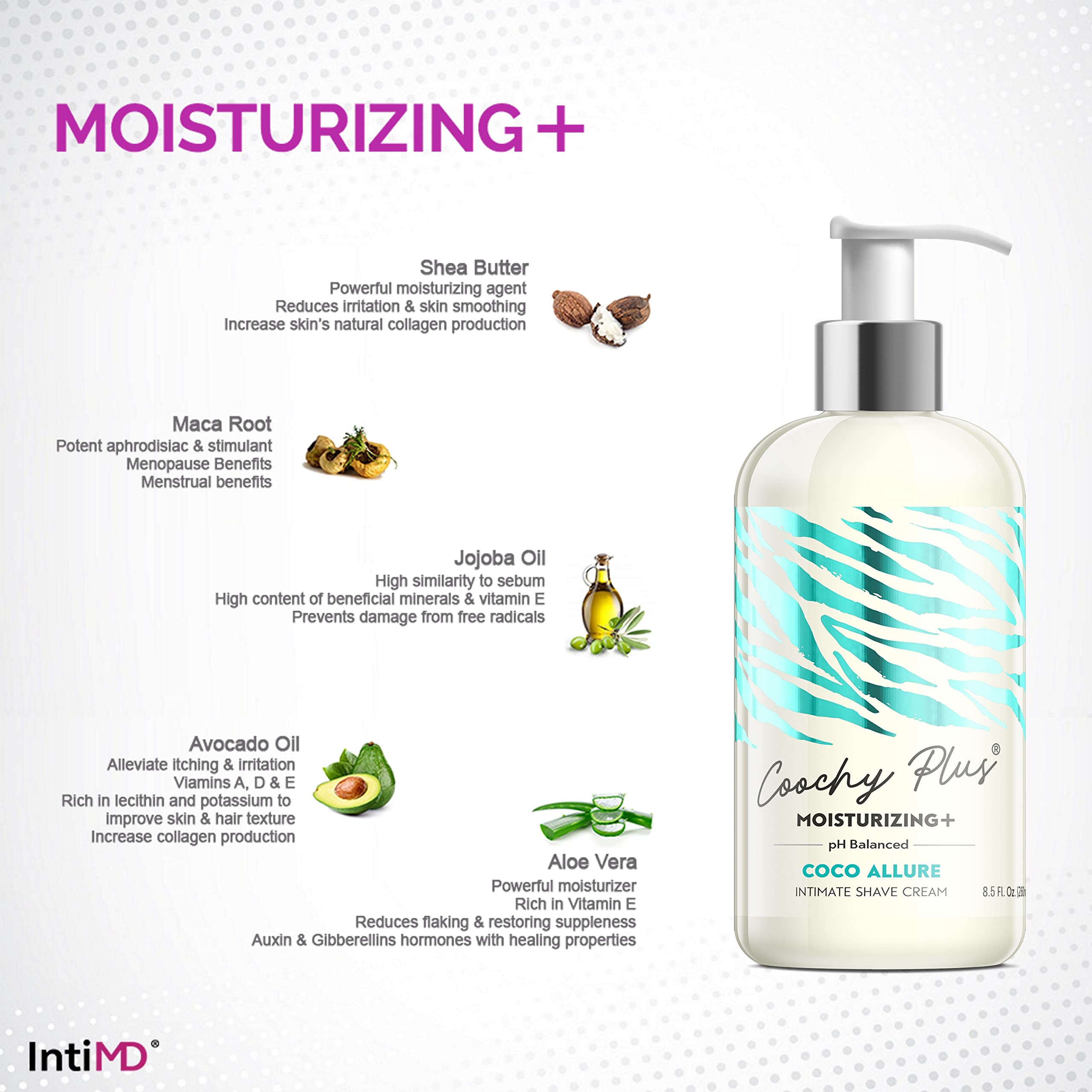 IntiMD Coochy Plus HydroLock Moisturizing+ 3-Steps Kit Intimate Shave Gift Set: Nouria Pre-Shave Elixir Oil + Coochy Plus Shave Cream Citrus Elixir + Coochy Plus After Shave Protection Mist