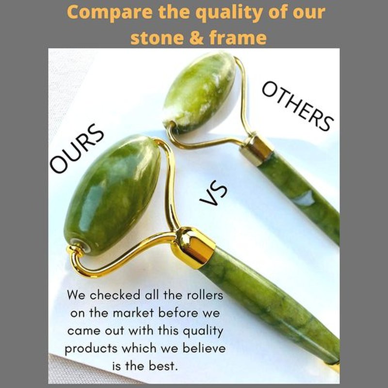 LAVÔNNÉ 100% Authentic Jade Roller and Gua Sha Set for face I Derma Roller I Facial Tools I Real Guasha I Premium Quality I Mother's Day Gift for wife