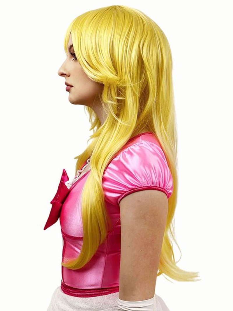 ALLAURA Compatible with Princess Wig Anime CosplayWig | PrincessWig Yellow Blonde Long Wavy Cosplay Wigs SyntheticWig For Girls Yellow Wavy CosplayWig Cosplay For Halloween Party