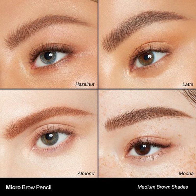 Morphe Micro Dual Eyebrow Pencil - Ultra-Precise Retractable Dual-Ended Brow Tool - Long-Lasting Almond (0.003 oz)