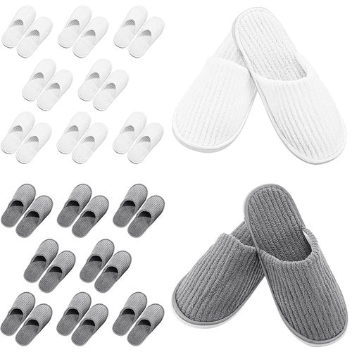 SATINIOR 18 Pairs House Slippers for Guests- Washable Thick Spa Slippers Non Slip Indoor for Hotel Home, Women & Men