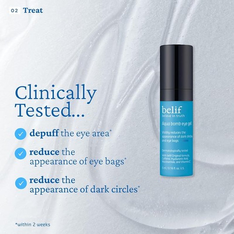 Belif Aqua Bomb Dive Into Hydration Set - Korean Skin Care Gift Set for Mom | Includes SPF 45, Hydrating Toner & Eye Serum