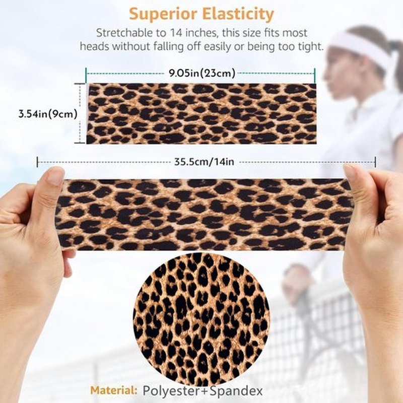 SENMAY Headbands for Women Leopard Trendy Cheetah Wide Head Bands for Women's Hair Non Slip Wraps Elastic Stretchy Bandanas Workout Fashion Hair Accessories Birthday Gifts for Valentines 6PCS