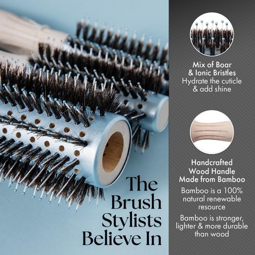 Olivia Garden EcoHair Bamboo Brush - Eco-Friendly Boar Bristles for Shine & Frizz Control