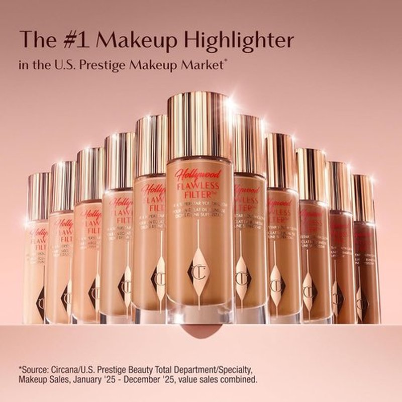 Charlotte Tilbury Hollywood Flawless Filter - Multi-Use Makeup Primer & Illuminating Highlighter - Sheer Coverage, Smooths Skin