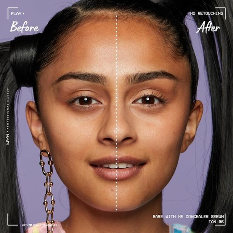 NYX PROFESSIONAL MAKEUP Bare With Me Concealer Serum - 24Hr Hydration Concealer in Tan