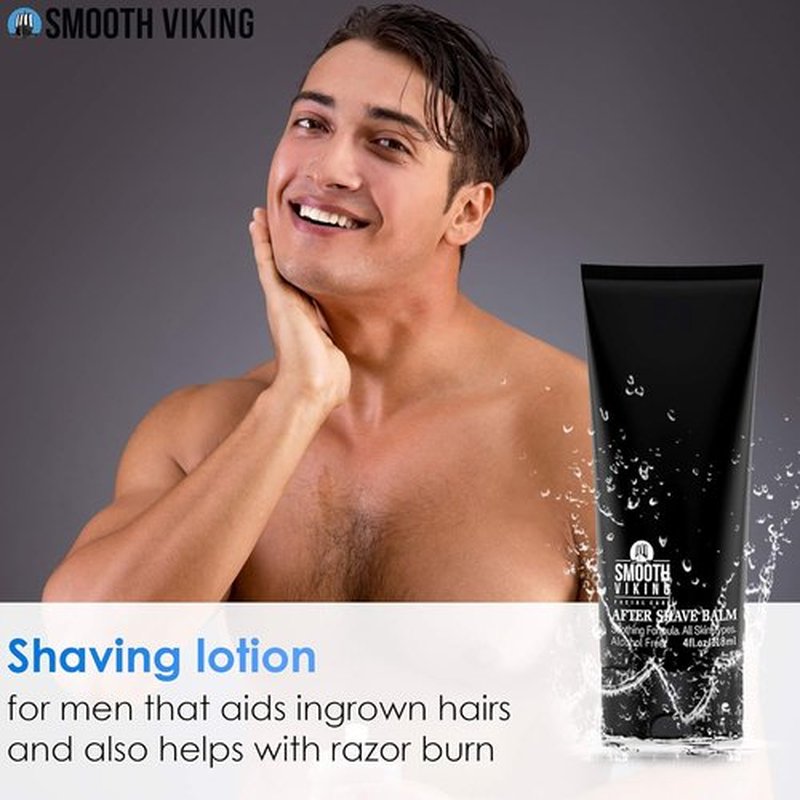 Smooth Viking After Shave Balm for Men - Alcohol-Free, Soothing & Moisturizing Formula | 4 Oz with Spiced Black Pepper Scent