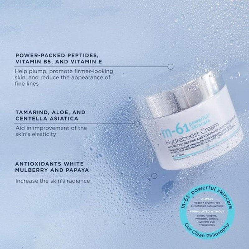 M-61 Hydraboost Cream - Ultra-Nourishing Face Cream with Hyaluronic Acid & Peptides | 1.7 Fl Oz