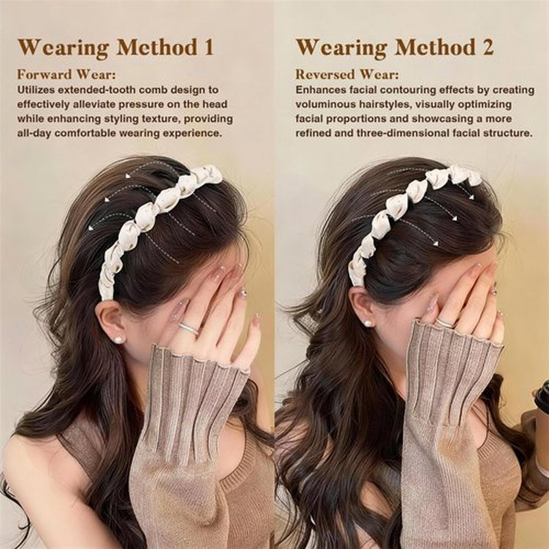 3PCS Zig Zag Headbands for Women - Non Slip Wavy Headband with Teeth Thin Zigzag Head Bands for Girls, Plastic Hair Comb Headband for Casual, Workout, Hair Accessories for Valentine’s Day Gift