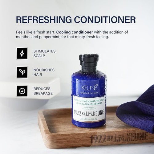 1922 by J.M. Keune Refreshing Conditioner - Cooling & Stimulating Formula for Men, 8.5 Fl Oz
