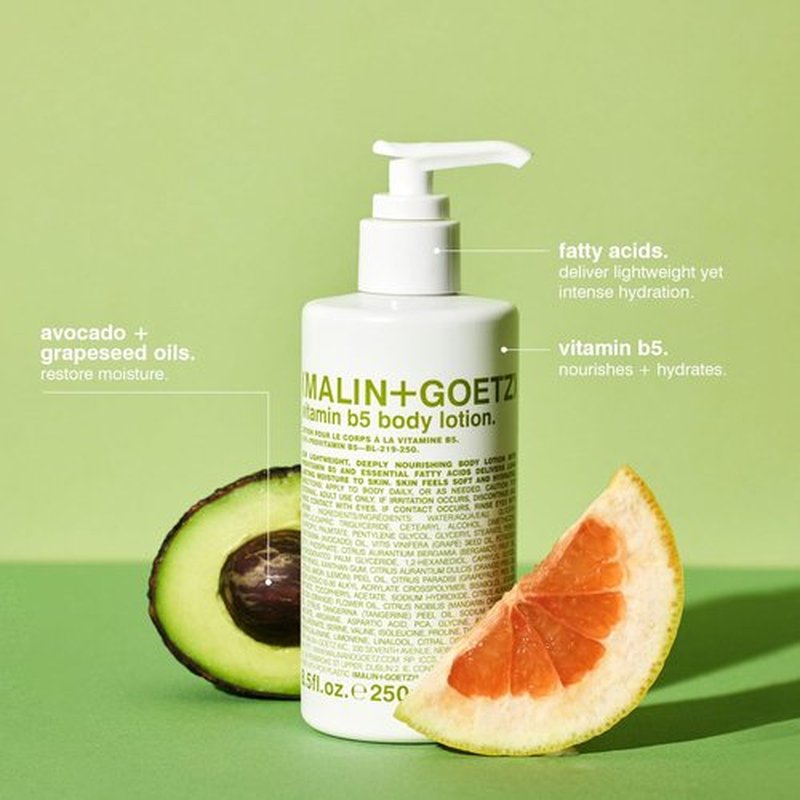 MALIN+GOETZ Vitamin B5 Body Lotion - Lightweight Daily Moisturizer with Avocado & Grapeseed Oils | Hydrating & Nourishing, Bergamot Scented | Vegan & Cruelty-Free