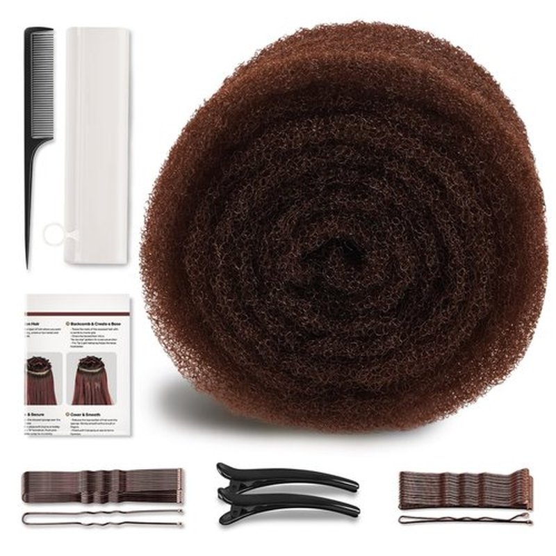 Hair Sponge for Updo | Hair Bumps for VolumeI Insert Maker | Hair Padding Filler Pads & Undetectable Updo Tool | Includes Bobby Pins, U Shape Hair Pin, Comb and Plastic Clips