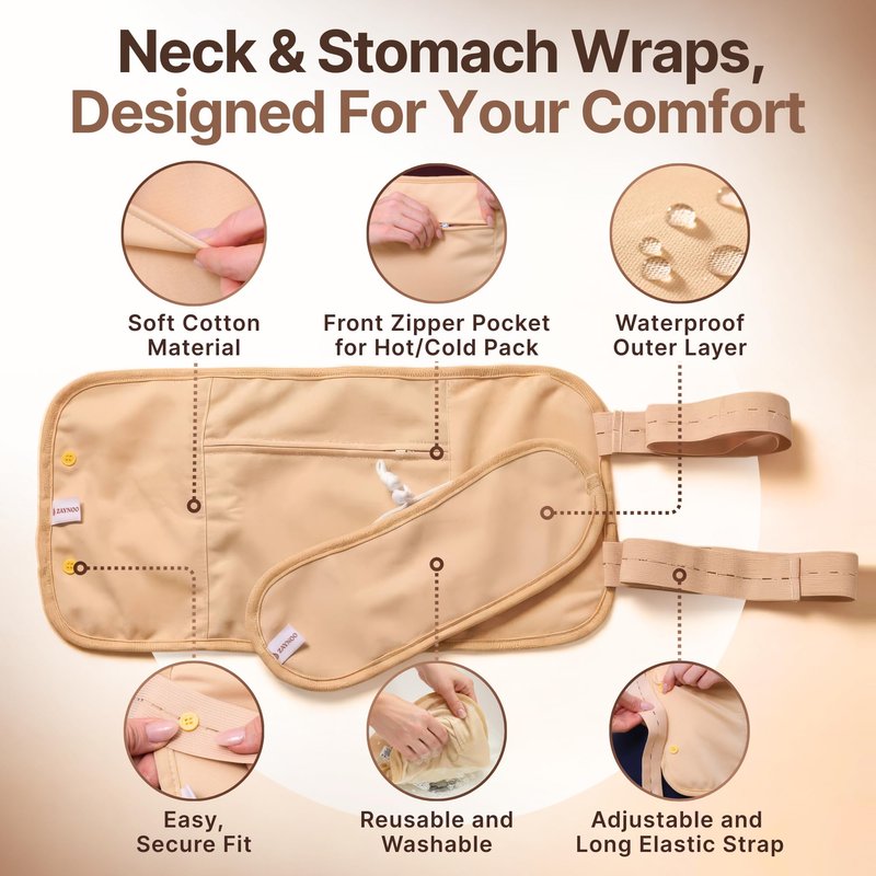 Zaynoo Castor Oil Pack Wrap Kit with 16.9oz USDA Organic Cold-Pressed, Hexane Free Castor Oil with BPA Free Pump, 2 Reusable Soft Organic Cotton Pack Wrap with Adjustable Straps for Neck & Belly