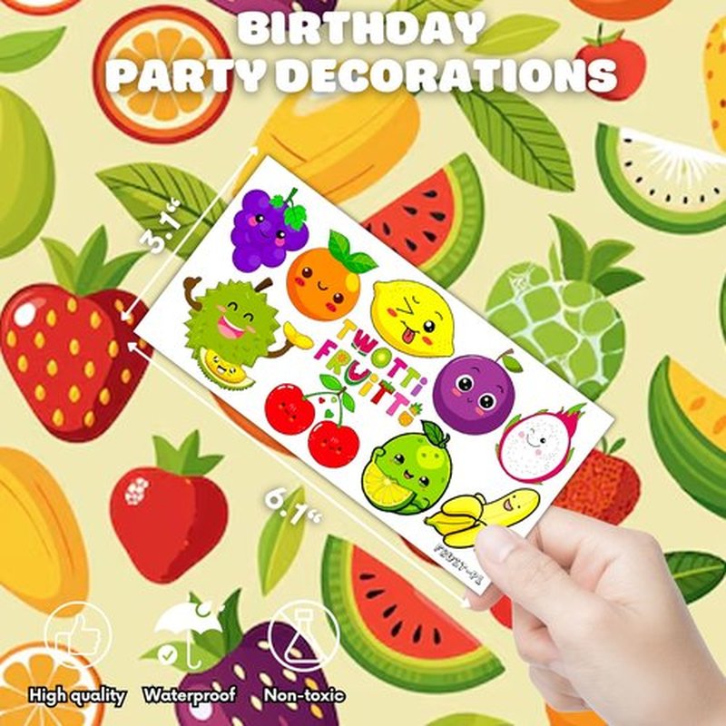 100 PCS Yellow Lemon Birthday Party Decorations Supplies Favors Lemonade Pink Small Lemon Summer Spring Fruit Decor Stickers Temporary Tattoos For Girls Boys Gift School Prizes Rewards (Fruit)