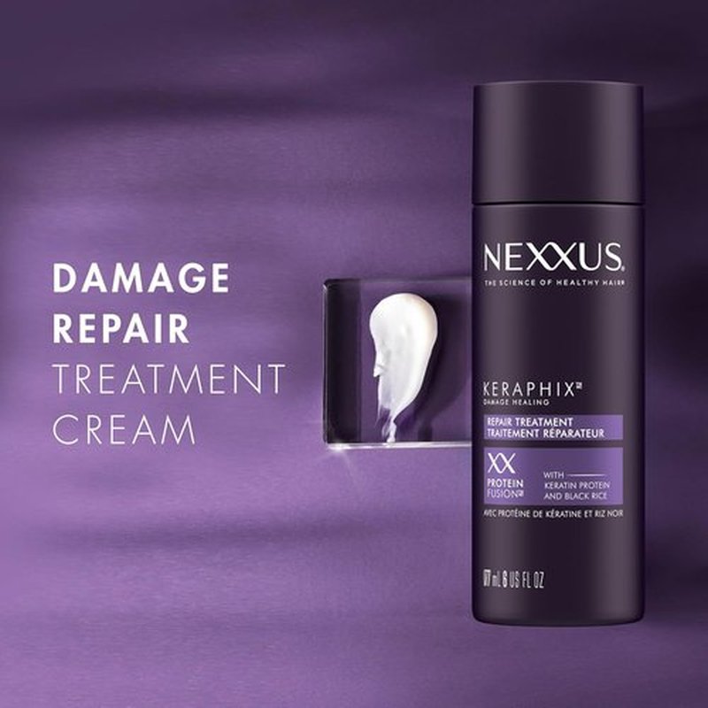 Nexxus Keraphix Damage Repair Treatment Cream - Strengthens Damaged Hair with Keratin & Black Rice | 6 oz