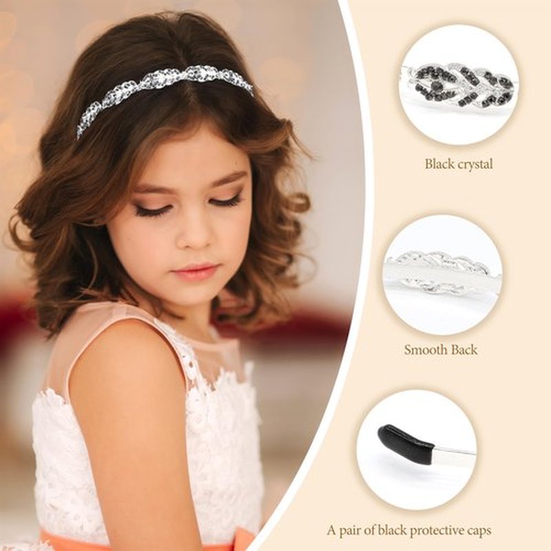 Oriamour Rhinestone Crystal Wedding Headband Bridal Headpieces Simple Design Bridal Headband