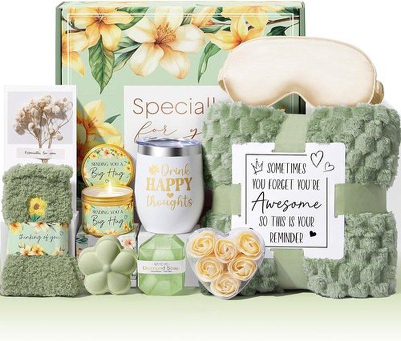 Skiennix Spa Gift Basket - Relaxing Vanilla Coconut Self-Care Set for Women | Perfect for Mother's Day, Birthdays, and Get Well Soon Gifts