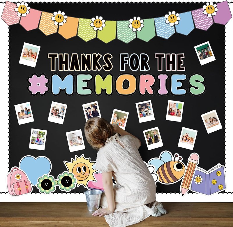 FYSUIMU Graduation Bulletin Board Decorations - 88 Pcs Boho Daisy DIY Photo Cutouts for Class of 2026