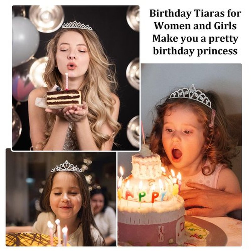 Tihebax 16 Pcs Tiaras Crowns Headbands for Women Girls Silver Princess Tiara Bulk Crown Tiaras Rapunzel Crown for Wedding Birthday Crystal Tiara for Prom, Bride, Pageant, Halloween