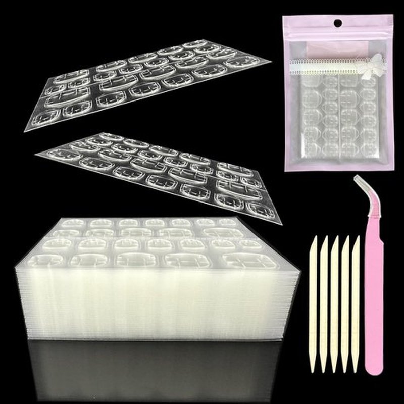 Fomkrio 1200Pcs Nail Adhesive Tabs, Extra Large Sticky Tabs for Nails, 50 Sheets Double Sided Thick & Strong Glue Stickers for Press on Manicure