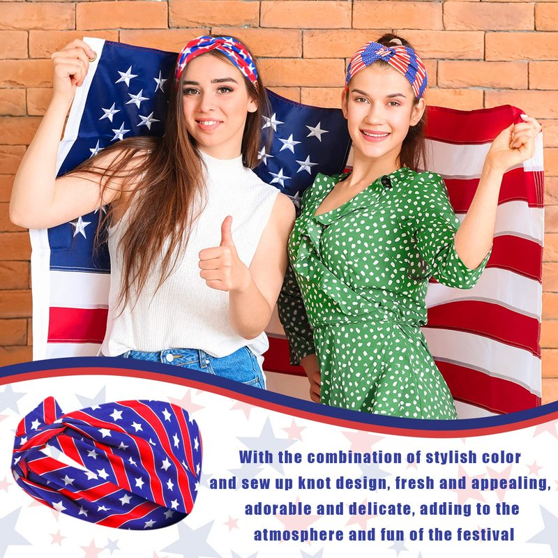 XunYee 28 Pcs St. Patrick's Day Holiday Headbands for Women 4th of July Head Bands Nurses Patriotic Headbands Bulk Nursing Spring Hair Stretchy Fall Non Slip Head Wrap Knot Hair Bands Accessories