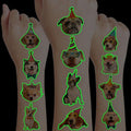 96 PCS Dog Pet Pre-Cut Luminous Glow in the dark Temporary Tattoos for Kids | Super Cute First Themed Birthday Party Favors, Supplies, Decorations, Animal Fake Tattoo Stickers Gifts for Boys Girls