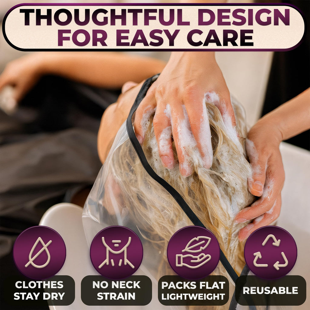 Hair Funnel for Washing Hair for Elderly, Adjustable, Reusable PVC