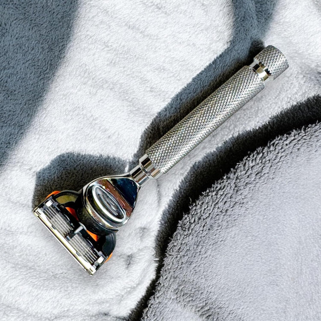 Parker 5-Blade Razor Handle – Compatible with GIllette Fusion Cartridges, Weighted Metal Handle for Smooth, Tug-Free Shaving | Premium Men’s Razor, Gift-Ready, Includes 1 Gillette Fusion Cartridge
