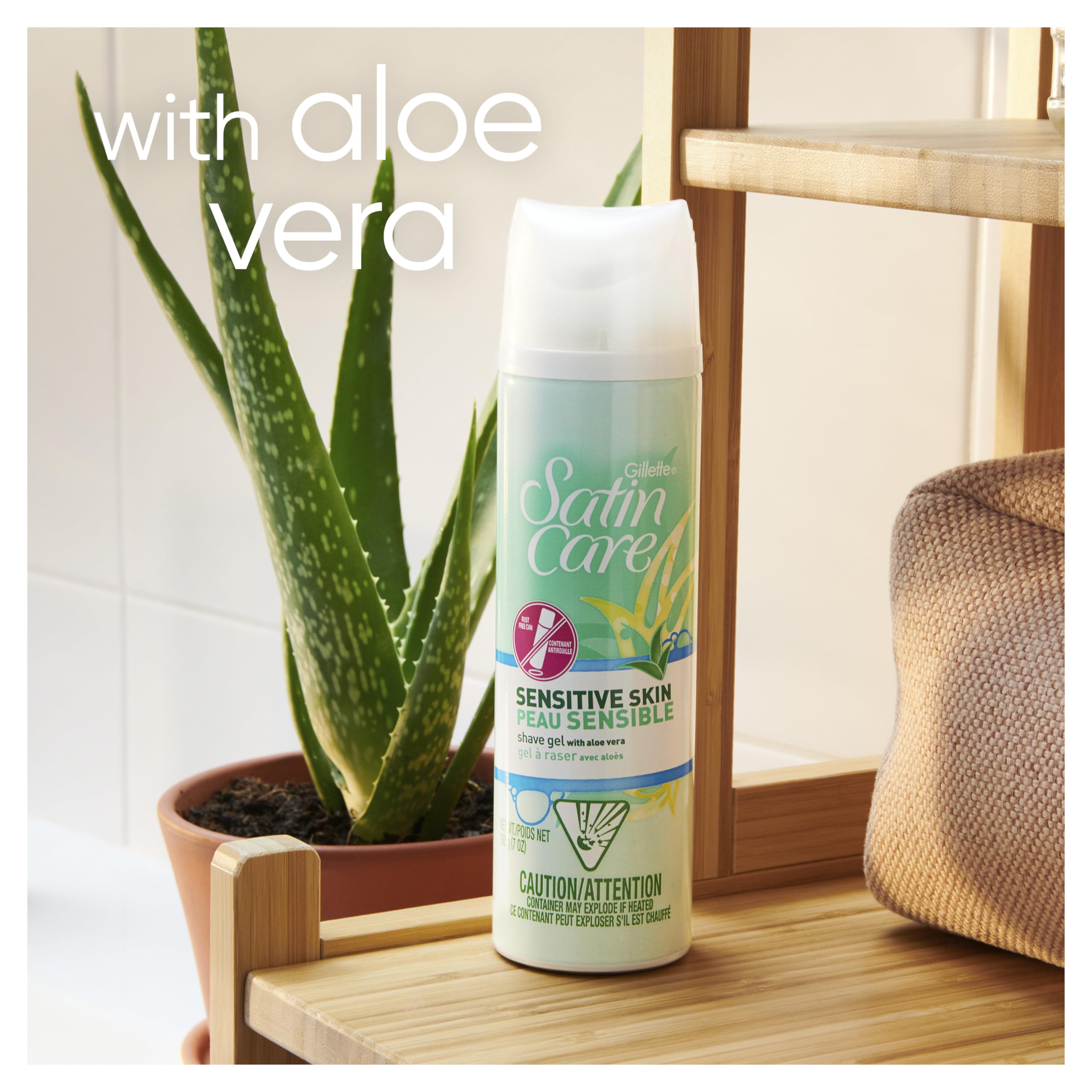 Gillette Venus Satin Care Sensitive Skin Shave Gel for Women, 7 Oz, Pack of 2