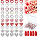 Sadnyy 100 Pcs Valentine Heart Nail Charms for Nail Art, 3D Heart Rhinestone Decals Silver Crystal Charms Diamond Alloy Gems for Women Valentine's Decorations(Elegant)