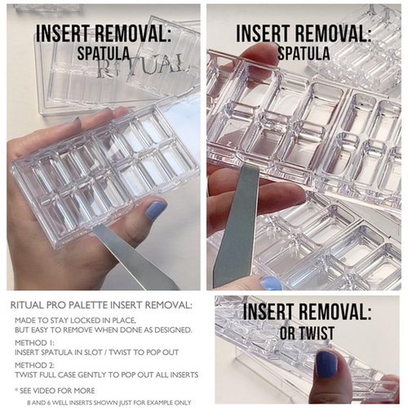 Empty Makeup Palette | 20 Wells | Modular Interchangeable Depotting System | Ritual Pro Palette 3 | Sample Bundle, Lipstick, Creams, Alcohol based makeup and paint, watercolor, Gouache, Acrylic paint