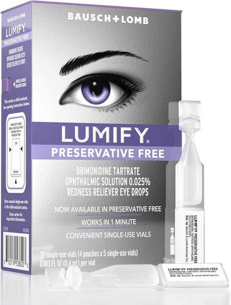 LUMIFY Eye Drops - Preservative-Free Redness Reliever for Sensitive Eyes | 20 Single-Use Vials