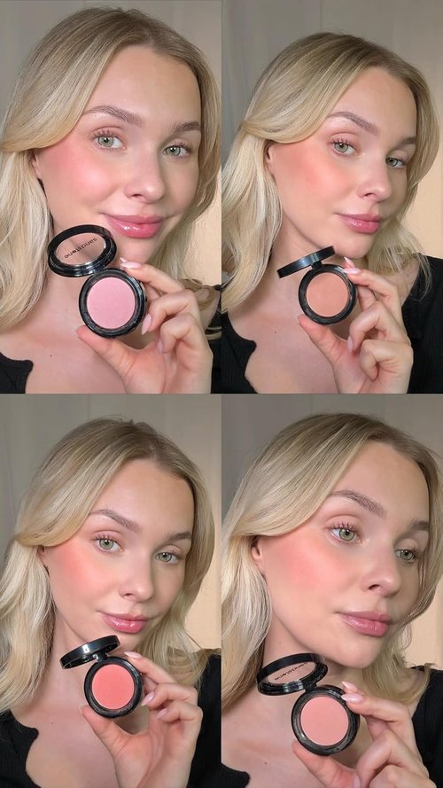 Sandstone Scandinavia Hypoallergenic Pressed Powder Blush - Smooth, Blendable & Lightweight - Vegan Peachy Pink