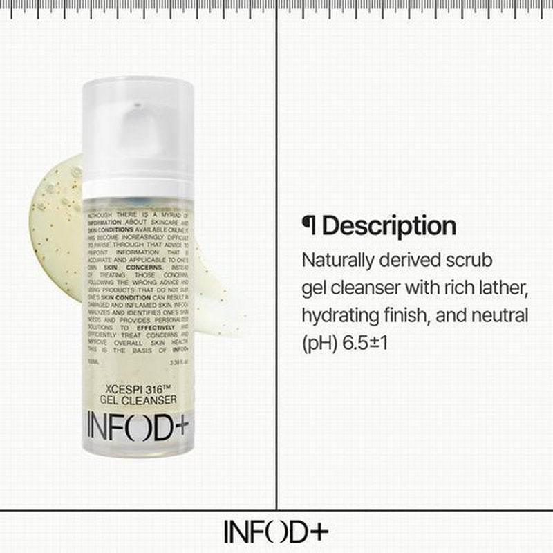 INFODPLUS XCESPI316 Gel Cleanser – Exosome & Walnut Powder Foaming Face Wash for Deep Pore Cleansing, Oil Control & Blackhead Care | Korean Cleanser for Men & Women, 100ml