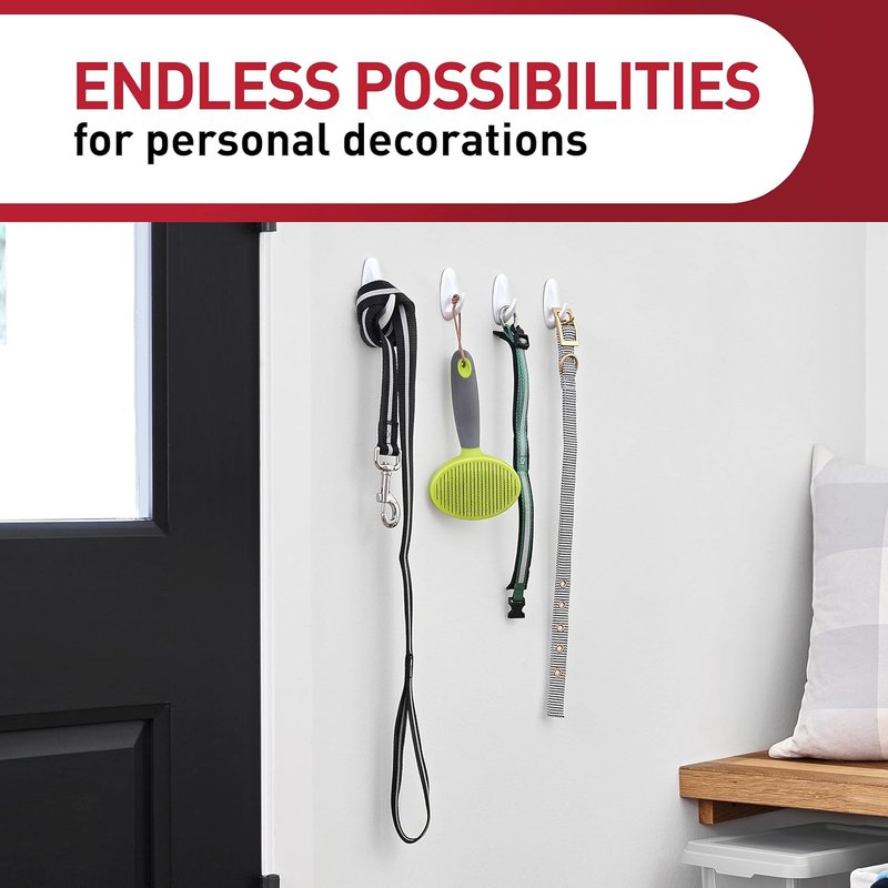 Command Medium Designer Hooks - Damage-Free Wall Hooks with Adhesive Strips | 9 Hooks & 12 Strips, Holds Up to 3 lb