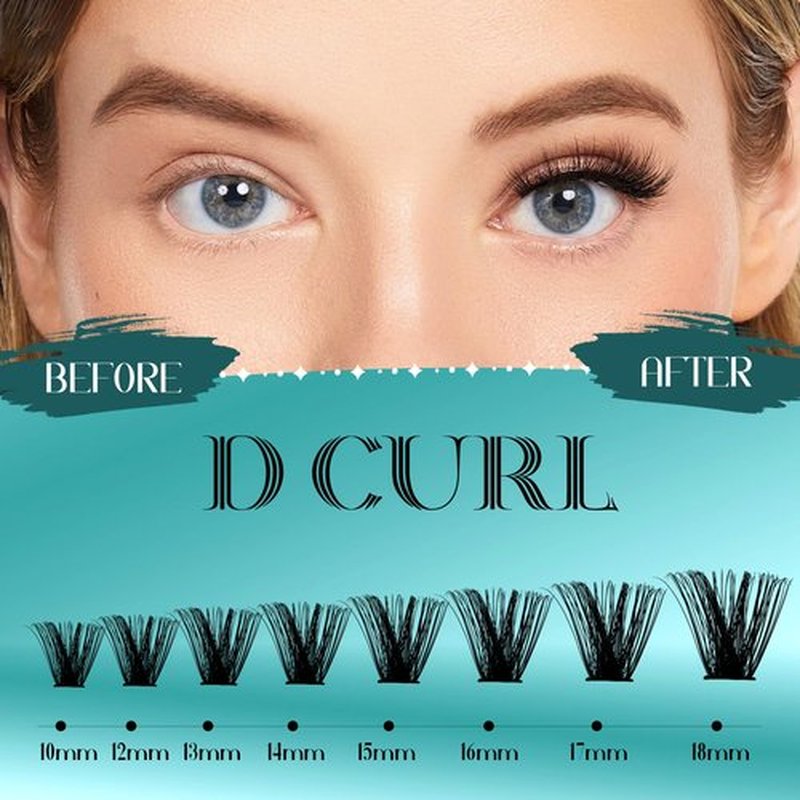 GEMERRY DIY Lash Extension Kit for Beginners 280 PCS Individual Lash Clusters Kit 0.07D 10-18 MIX Eyelash Extension Kit Lash Glue for Eyelash Extensions(80D-0.07D,10-18MIX-KIT)