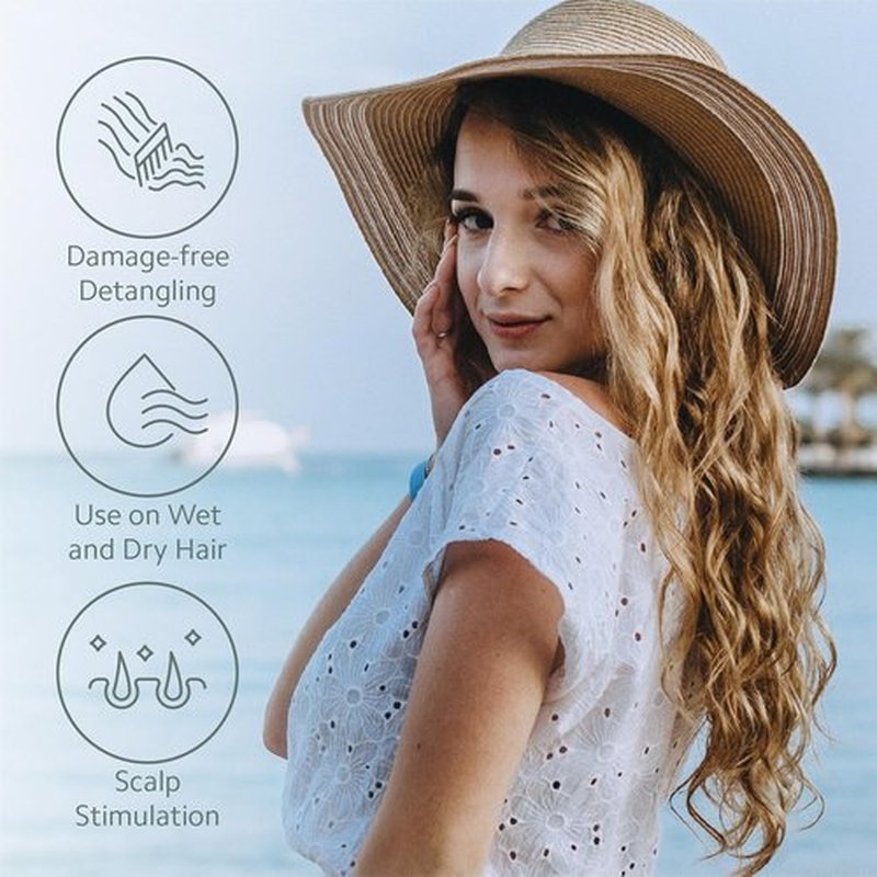 KP3 Kona Paddle Brush - Professional Detangling Tool for All Hair Types | Sleek Design