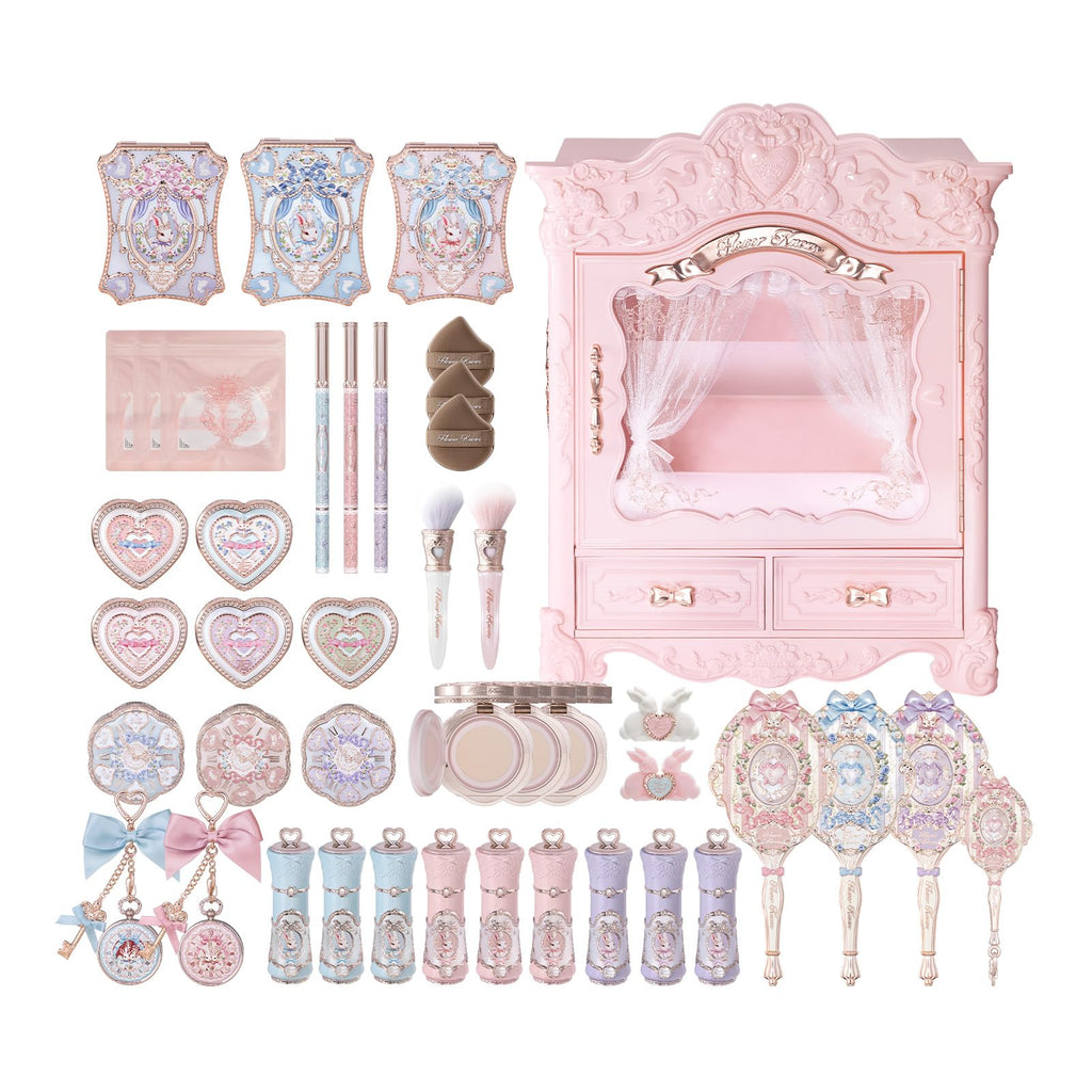 Flower Knows Bunny Garden All-In Box Set,All in One Full Cosmetics Makeup Kit,Perfect Easter Holiday Birthday Make Up Gift(Cushion Cream Foundation C01)