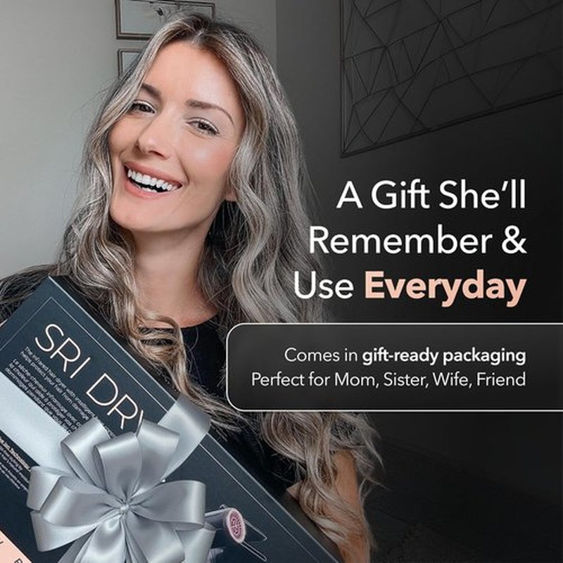 SRILabs DryQ Smart Hair Dryer - Ultra Lightweight & Foldable - Powerful Quiet Motor - Infrared Ionic Tech