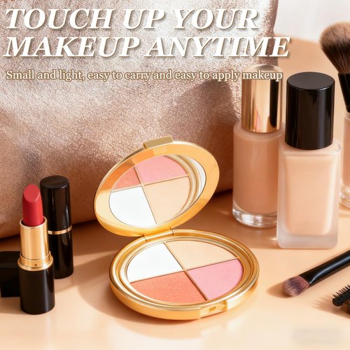 Regine Switzerland Eye & Cheek Palette - 4-In-1 Makeup Kit for Natural Glow & Contouring