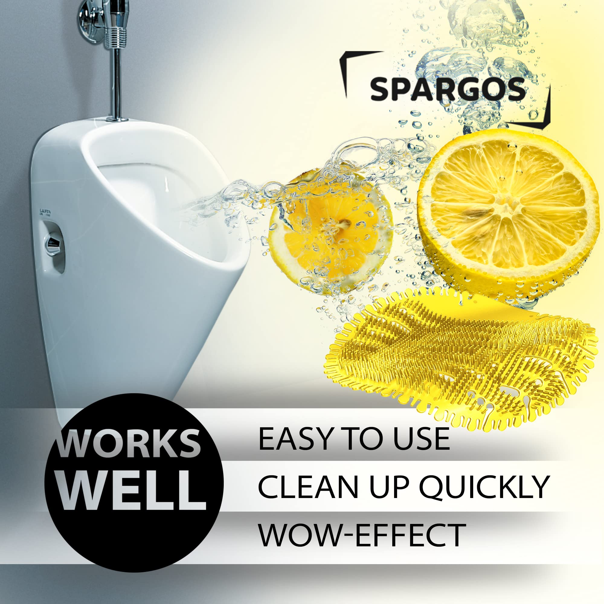 Urinal Screen Deodorizer (24 Pack) Urinal Cakes Fresh 3d Wave Anti-Splash Odor Protection for Toilets in Bathroom Office Stadiums Schools with Free Gloves - 12pcs Blue Ocean and 12pcs Yellow Lemon