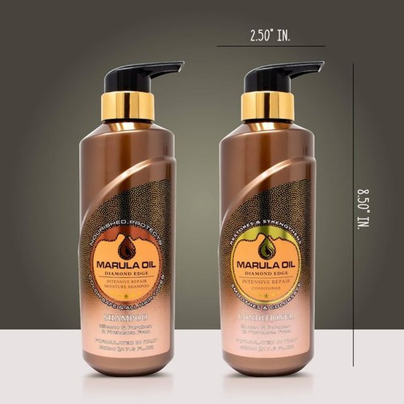 **Regine Switzerland Marula Oil Shampoo & Conditioner Set - Color Safe, Ultra Moisturizing, Sulfate Free | 16 oz Pump Bottles**