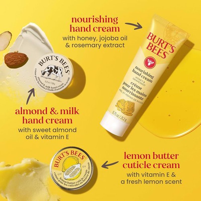 Burt's Bees Tips and Toes Gift Set - 6 Travel Size Essentials with Pomegranate Lip Balm & Creams