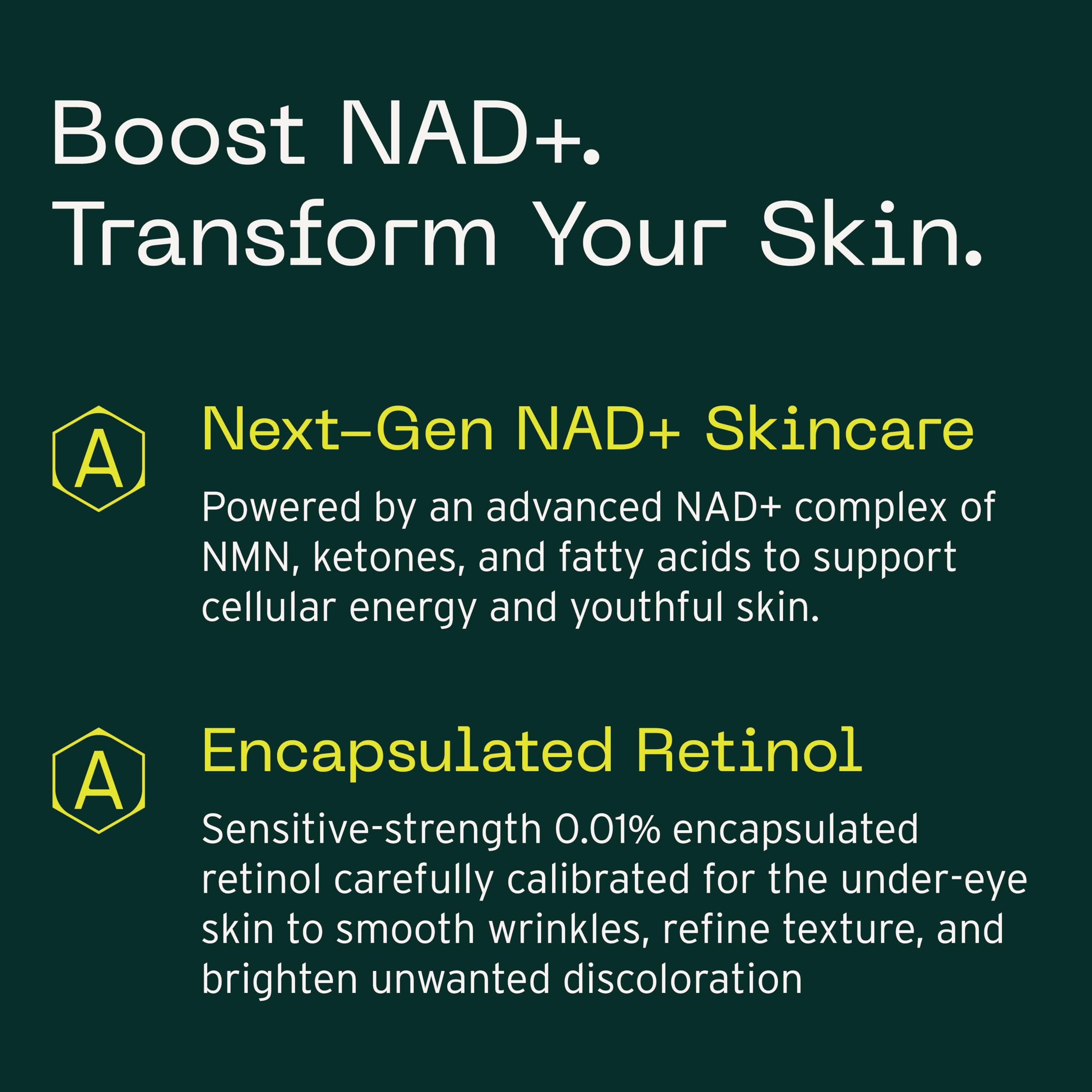 Aramore NAD+ Cell Energizing Skin Care Treatment with Proprietary NAD+ Precursor Complex, Clinically Proven to Target 12 Signs of Aging - 50ml
