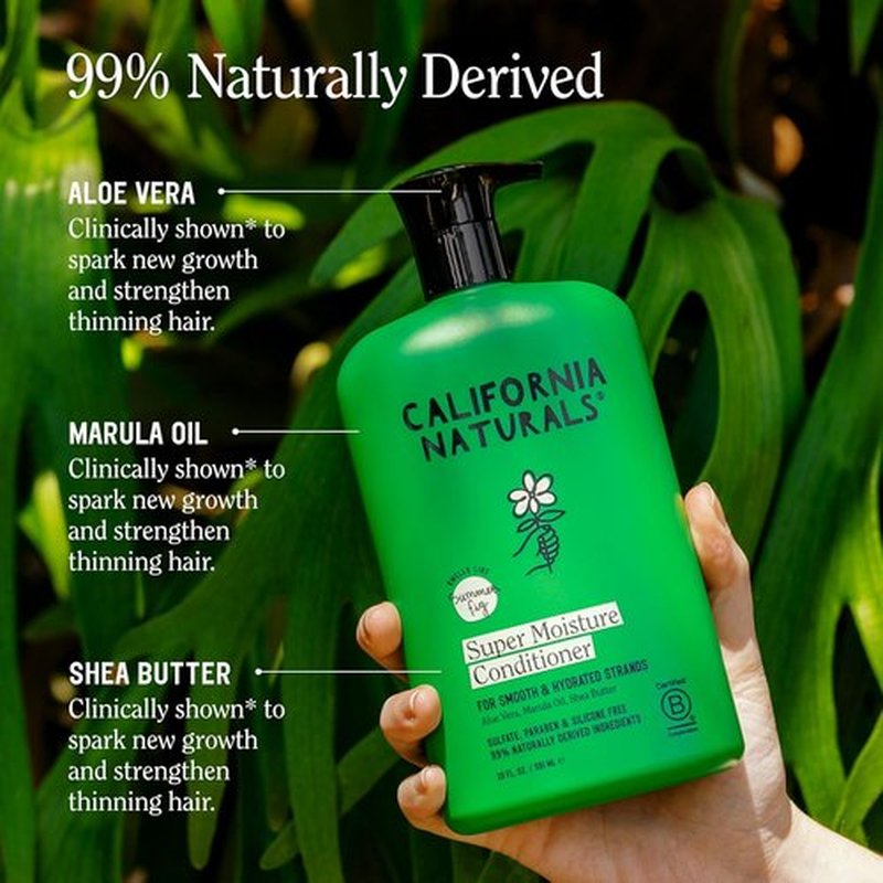 California Naturals Moisture Shampoo & Conditioner Set - Natural, Vegan Hair Care Bundle for All Hair Types | 20 fl oz